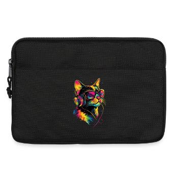 Cat Sunglasses Headphones Music Colorful DJ Cats - Laptop bag 13" - black - Front