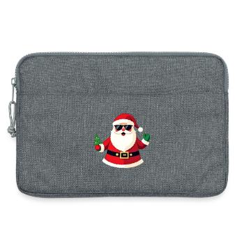 Cool Santa with Sunglasses Fun Christmas Holiday - Laptop bag 13" - heather grey - Front