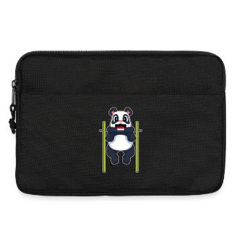 Panda Bodybuilder Klimmzüge Bodybuilding - Laptoptasche 13" - Schwarz - Vorne