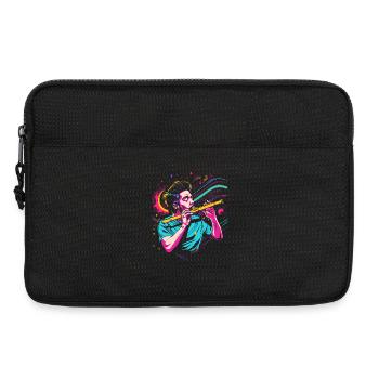 Retro Flute Player Graphic - Laptop bag 13" - black - Front