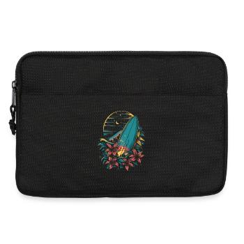 Surfboard Cartoon - Laptop bag 13" - black - Front