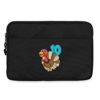 10. Geburtstag Motiv Truthahn - zehn - 10 Jahre - Laptoptasche 13" - Schwarz - Vorne