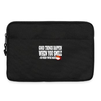 Good Things Happen When You Smile Or Naked - Laptop bag 13" - black - Front