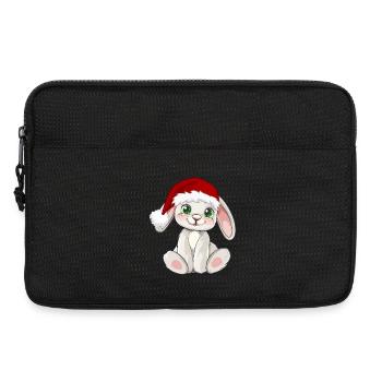 Süßer Hase mit Santa Mütze Weihnachtsmütze - Laptoptasche 13" - Schwarz - Vorne