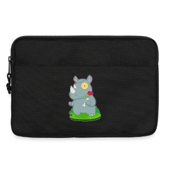 Rhinocéros Halloween Zombie - Sacoche pour ordinateur portable 13 pouces - noir - Devant