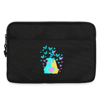 Frühling Hund Katze Herz - Laptoptasche 13" - Schwarz - Vorne
