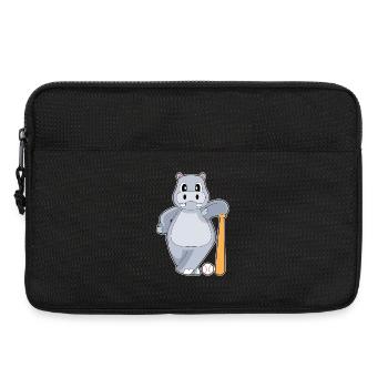 Hippopotamus Baseball Baseball Bat - Laptop bag 13" - black - Front