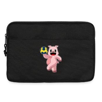 cochon joueur de handball handball - Sacoche pour ordinateur portable 13 pouces - noir - Devant
