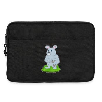 Hase Bodybuilder Hantel Bodybuilding - Laptoptasche 13" - Schwarz - Vorne