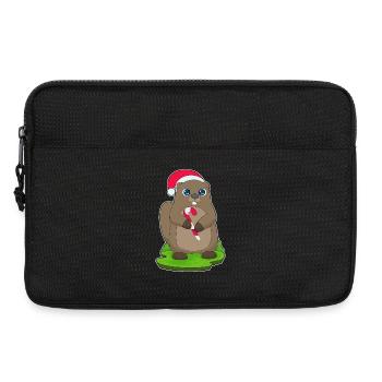 Beaver Christmas Candy Cane - Laptop bag 13" - black - Front