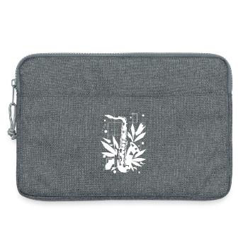 Saxophone Cartoon Look - Laptop bag 13" - heather grey - Front