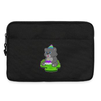 Panther Geburtstag Kuchen - Laptoptasche 13" - Schwarz - Vorne