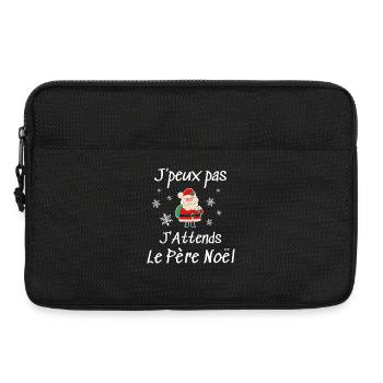 j"peux pas j attends le père noël - Sacoche pour ordinateur portable 13 pouces - noir - Devant