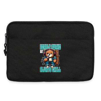 Bearly Awake - Funny Bear Design - Laptop bag 13" - black - Front