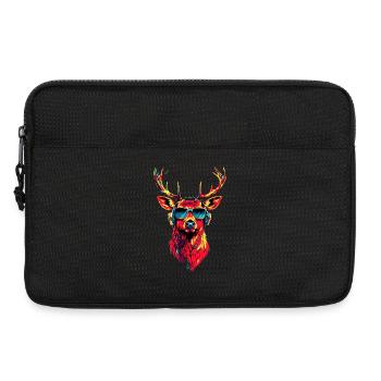 Cerf, Bois, Chasse, Cerf, Renne, Cerf élaphe, Chasseur - Sacoche pour ordinateur portable 13 pouces - noir - Devant