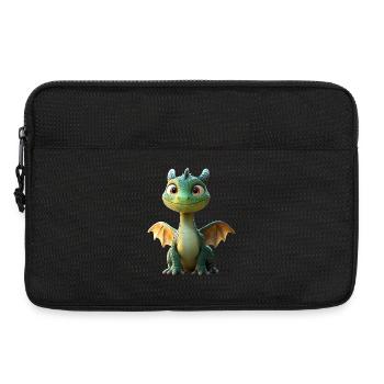 Dragon Little Green Baby Dragon Cute Dragon - Laptop bag 13" - black - Front