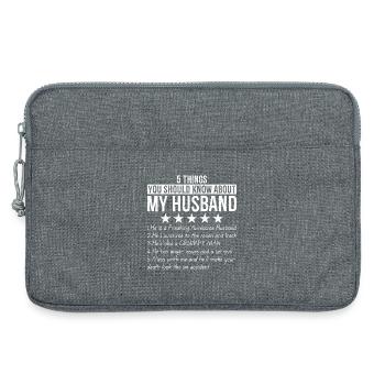 5 choses à savoir sur mon mari - Sacoche pour ordinateur portable 13 pouces - gris chiné - Devant