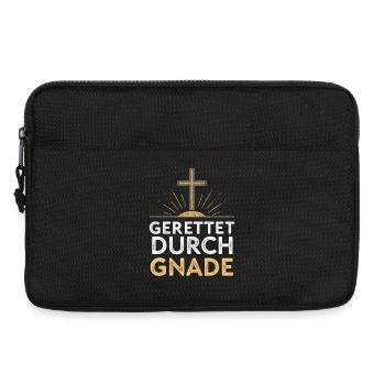 Gerettet durch Gnade Kreuzdesign - Laptoptasche 13" - Schwarz - Vorne
