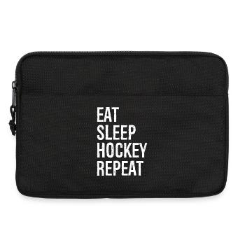 Manger dormir hockey répéter - Sacoche pour ordinateur portable 13 pouces - noir - Devant