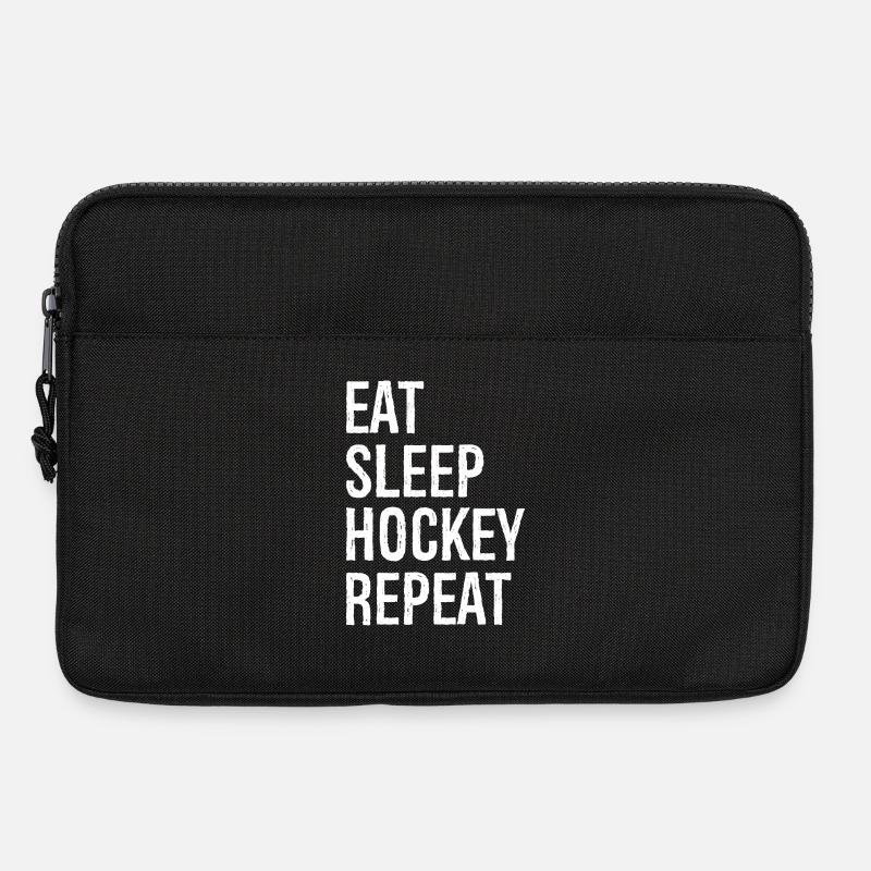 Eat sleep hockey repeat - Laptoptasche 13" - Schwarz