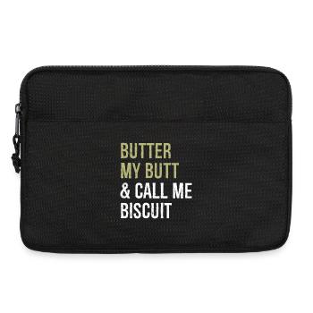 beurre-moi les fesses et appelez-moi biscuit - Sacoche pour ordinateur portable 13 pouces - noir - Devant