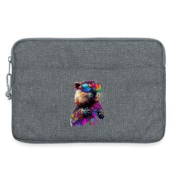 Castor Motif Castor Chuchoter Rongeurs Mignon Castor - Sacoche pour ordinateur portable 13 pouces - gris chiné - Devant