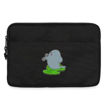 Seehund Bodybuilder Hantel Bodybuilding - Laptoptasche 13" - Schwarz - Vorne