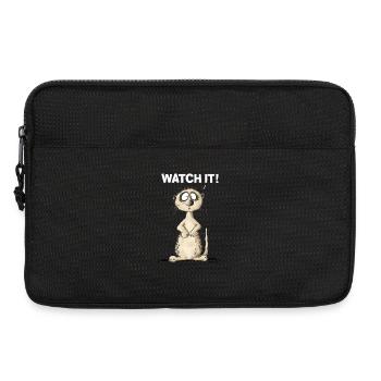 Drolliges Erdmännchen I Watch It Spruch - Laptoptasche 13" - Schwarz - Vorne
