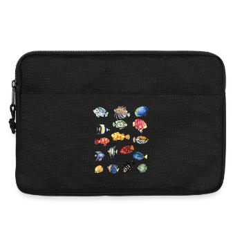 Sea Fish T-Shirt – Buntes Strandmodemuster - Laptoptasche 13" - Schwarz - Vorne