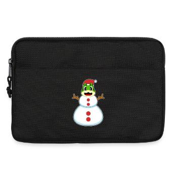 Frosch Weihnachten Schneemann - Laptoptasche 13" - Schwarz - Vorne