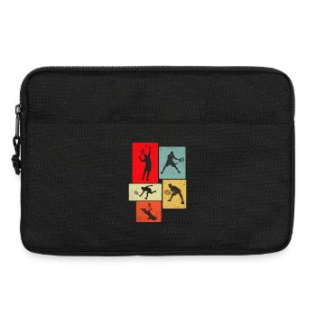 Retro Playing Tennis - Laptop bag 13" - black - Front