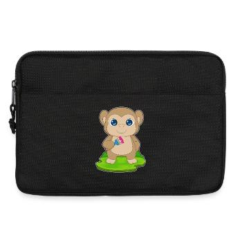 Affe Maler Pinsel Malen - Laptoptasche 13" - Schwarz - Vorne