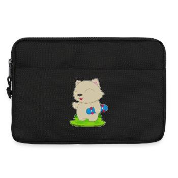 Katze Skater Skateboard - Laptoptasche 13" - Schwarz - Vorne