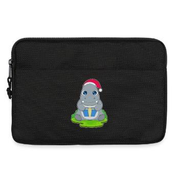 Forfait Noël Hippopotame - Sacoche pour ordinateur portable 13 pouces - noir - Devant