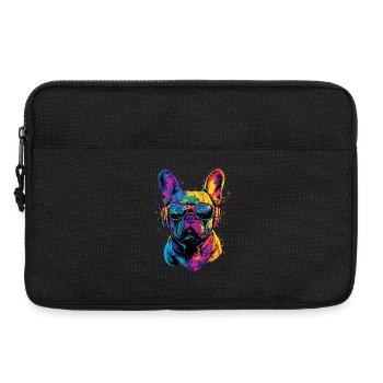 French Bulldog Dog Motif Great Dane Frenchie - Laptop bag 13" - black - Front