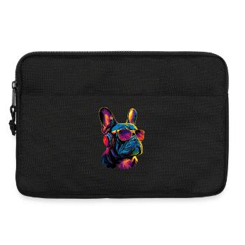 French Bulldog Dog Motif Great Dane Frenchie - Laptop bag 13" - black - Front