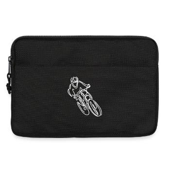 Mountainbike Freeride Zeichnung - Laptoptasche 13" - Schwarz - Vorne