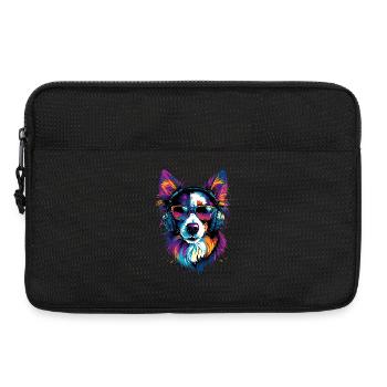border collie chien amant chiot mignon collies - Sacoche pour ordinateur portable 13 pouces - noir - Devant