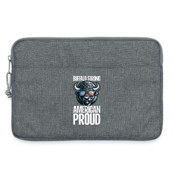 4th of July Amerikanischer Büffel USA Flagge Bison - Laptoptasche 13" - Grau meliert - Vorne