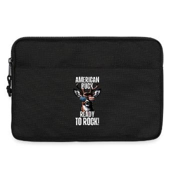 4th of July Stag Patriotic Outfit USA Flag - Laptop bag 13" - black - Front
