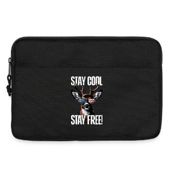 4th of July Stag Patriotic Outfit USA Flag - Laptop bag 13" - black - Front
