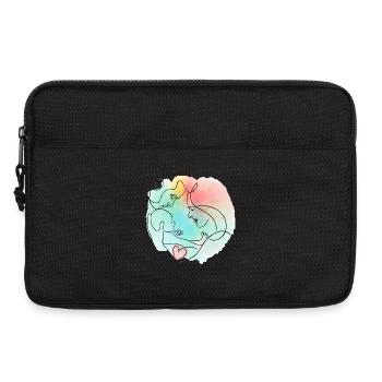 Mother, father, baby - colorful family motif - Laptop bag 13" - black - Front