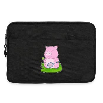 Raquette de tennis Pig - Sacoche pour ordinateur portable 13 pouces - noir - Devant