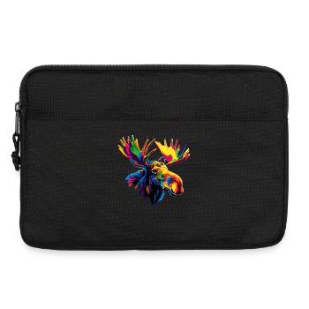 Orignal, Mosses, Bull, Eli, Bois, Cerf, Orignal sauvage - Sacoche pour ordinateur portable 13 pouces - noir - Devant