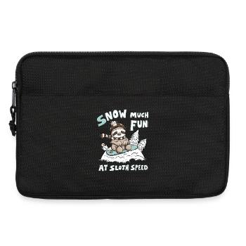 Petit paresseux en hiver neige neige beaucoup de plaisir - Sacoche pour ordinateur portable 13 pouces - noir - Devant
