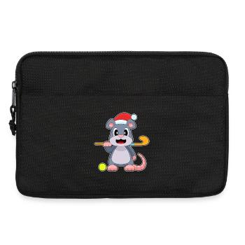 Mouse Christmas Field Hockey - Laptop bag 13" - black - Front