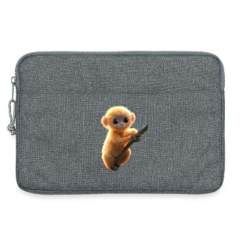 Gibbon Affe Weißhandgibbon Monkey Süße Lar Gibbons - Laptoptasche 13" - Grau meliert - Vorne