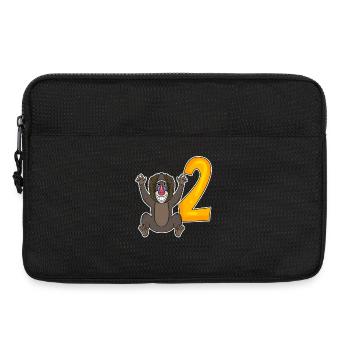 2 Anniversaire Motif Singe - Deux ans - Sacoche pour ordinateur portable 13 pouces - noir - Devant