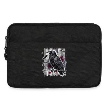 Raven on Barbed Wire - Gothic Dark Art - Laptop bag 13" - black - Front
