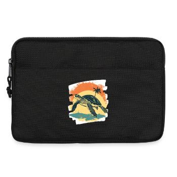 Tortue de mer rétro - Sacoche pour ordinateur portable 13 pouces - noir - Devant